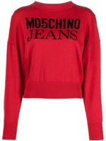 MOSCHINO JEANS logo intarsia-knit jumper - Rouge