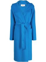 DVF Diane von Furstenberg manteau en laine à taille ceinturée - Bleu