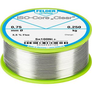 Felder ISO-Core Clear Sn100Ni+ Soldeertin Spoel Sn99,25Cu0,7Ni0,05 0.250 kg 0.75 mm