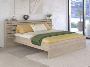 Tweepersoonsbed ESCAPE 180x200 cm japanse eik zonder lades