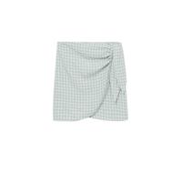 Mango geruite pareo met ruches lichtgroen/wit