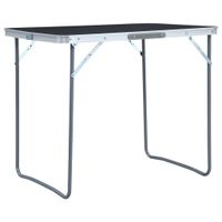 Campingtafel inklapbaar met metalen frame 80x60 cm grijs - thumbnail