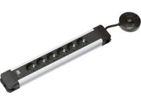 Bachmann 330.142 Stekkerdoos met schakelaar 6-voudig Zwart, Zilver Randaarde stekker 1 stuk(s)