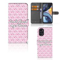 Motorola Moto G22 Portemonnee Hoesje Flowers Pink DTMP