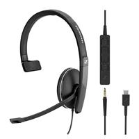 Sennheiser SC 135 USB-C (508355) - Monauraal headset voor zakelijke professionals | met HD-stereogeluid, ruisonderdrukkende microfoon en USB-C-connector (zwart)