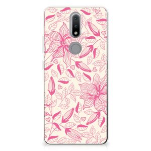 Nokia 2.4 TPU Case Pink Flowers