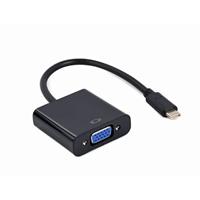 Gembird USB-adapterkabel type C naar VGA, 15 cm, zwart