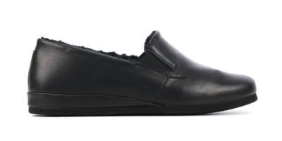 Rohde Heren Pantoffels in Leder (Zwart)