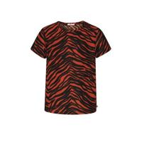 WE Fashion T-shirt met zebraprint rood/zwart