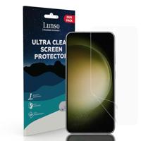 Lunso - Geschikt voor Samsung Galaxy S23 - Duo Pack (2 stuks) Beschermfolie - Full Cover Screen protector