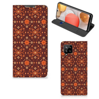 Samsung Galaxy A42 Hoesje met Magneet Batik Brown - thumbnail