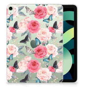 iPad Air (2020/2022) 10.9 inch Siliconen Hoesje Butterfly Roses