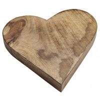 Houten serveerplank/dienblad hartvorm 26 cm - thumbnail