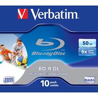 Verbatim BD-R DL 50GB 6X Wide Printable 10pk - Lege Blu-Ray Discs (Jewelcase)