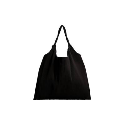 Mango geplooide shopper zwart