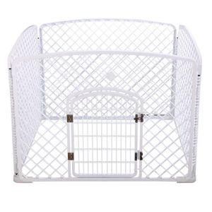 Topmast puppyren playpen - Kunststof - Wit. 4-delig - 100 * 100 * 75cm Hoog.