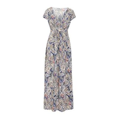 Cassis maxi jurk met all over print blauw