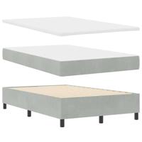 vidaXL Boxspringbed met Matras & Bank Lichtgrijs 120x190 cm Fluweel