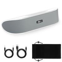 Goobay 95122 Stereo luidspreker, 6 W, voor tv, pc, mobiele telefoon, Mac en laptop, USB soundbar, 2 x 3 W, geluidssysteem met digitale versterker en subwoofer membraan, wit