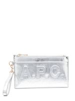 A.P.C. pochette en cuir à fermeture zippée - Argent