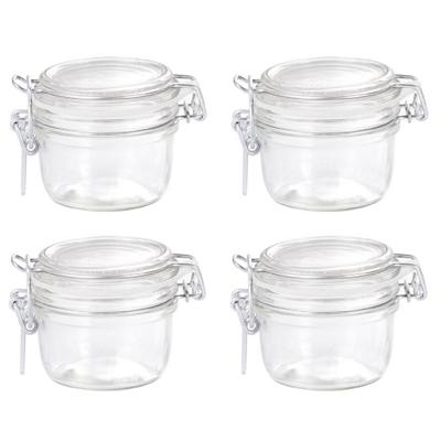 8x stuks luchtdichte pot transparant glas 125 ml - Weckpotten 8x stuks luchtdichte pot transparant glas 125 ml - Weckpotten