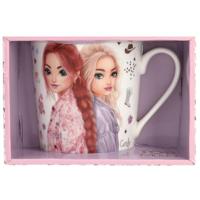 Depesche 13860 TOPModel Cowgirl - Mok in wit, met modelmotief, opschrift en goud, porseleinen drinkbeker, inhoud ca. 300 ml