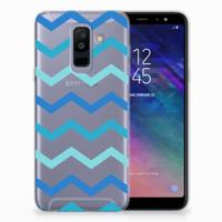 Samsung Galaxy A6 Plus (2018) TPU bumper Zigzag Blauw