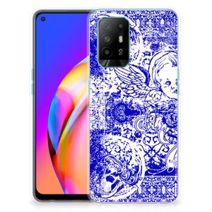 Silicone Back Case OPPO A94 5G | Reno5 Z Angel Skull Blauw