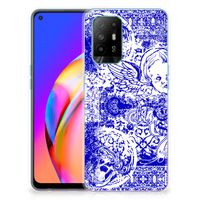 Silicone Back Case OPPO A94 5G | Reno5 Z Angel Skull Blauw - thumbnail