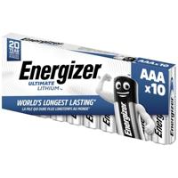 Energizer 634353 Ultimate Battery Lithium LR03 1.5V AAA 10 stuks,Zilver/Zwart