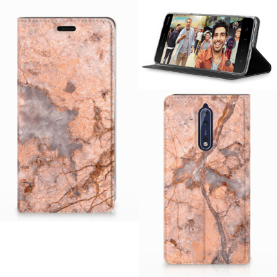 Nokia 8 Standcase Marmer Oranje