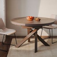 Kave Home Uitschuifbare Ronde Eettafel Vashti Keramiek, 120-160 x 120cm - Bruin