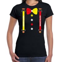 Carnaval stad Oeteldonk / Den Bosch bretels en strik verkleed shirt zwart voor dames 2XL  - - thumbnail