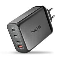 NGS Bud 240 W, ultrasnelle wandlader met 4 poorten, 3 USB-C(PD3.1 & PPS), 1 USB-A (QC 3.0, 30 W), compact en draagbaar voor smartphones, tablets, laptops, vuurvaste GAN-materialen, gelijktijdig