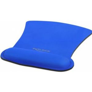 Delock 12699 Ergonomische muismat met polssteun blauw 255 x 207 mm