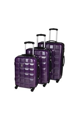 Leonardo Cabin koffers -  Handbagage koffer / Trolleyset Paars 3-delig