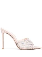 Le Silla Gilda 100mm crystal-embellished mules - Tons neutres