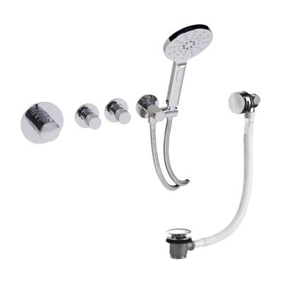 Brauer ColdStart Round Badrandcombinatie inbouw in combinatie met een badvulwaste