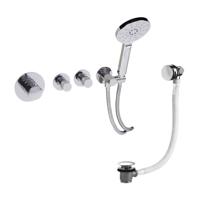 Brauer ColdStart Round Badrandcombinatie inbouw in combinatie met een badvulwaste