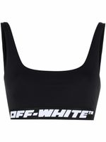 Off-White brassière de sport à bande logo - Noir