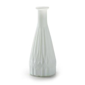 Bloemenvaas Patty - mat blauw - glas - D8,5 x H21 cm - fles vaas