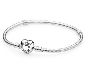 Pandora Moments 590719 Armband Heart Clasp Snake Chain zilver 16 cm