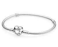 Pandora Moments 590719 Armband Heart Clasp Snake Chain zilver 16 cm