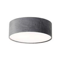 QAZQA - Moderne plafondlamp grijs 30 cm met gouden binnenkant - Drum | Woonkamer | Slaapkamer | Keuken - Stof Cilinder - E27 Geschikt voor LED - Max. 2 x 40 Watt