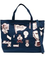 Maison Kitsuné grand sac cabas Varsity en coton - Bleu - thumbnail