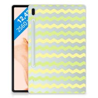 Samsung Galaxy Tab S7FE Hippe Hoes Waves Yellow - thumbnail