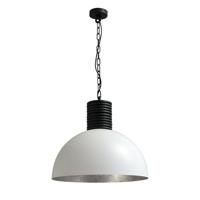 Masterlight Stoere industrie hanglamp Industria 50 wit met oudzilver 2197-06-37-R-K