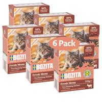 Bozita Sterilised natvoer-hapjes voor katten in gelei met hert, 6 stuks Tetra Pack 370 g kattenvoer zonder granen en suiker - kattenvoer met 7,5% proteïne en 5% vetgehalte, zonder genetische