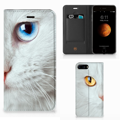 Apple iPhone 7 Plus | 8 Plus Hoesje maken Witte Kat Apple iPhone 7 Plus | 8 Plus Hoesje maken Witte Kat