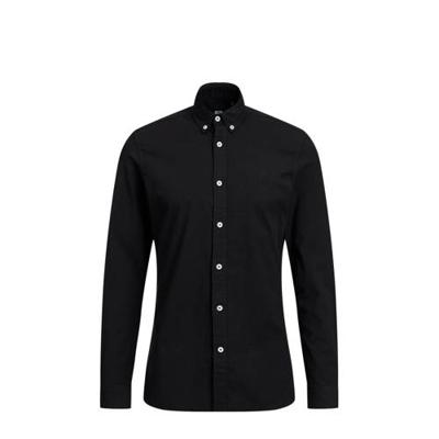 WE Fashion Fundamentals slim fit overhemd met logo zwart WE Fashion Fundamentals slim fit overhemd met logo zwart